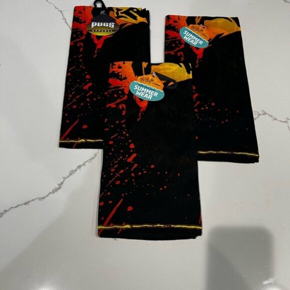 Pugs Gear Black and Red Bandanas lot of 3 - Picture 1 of 4